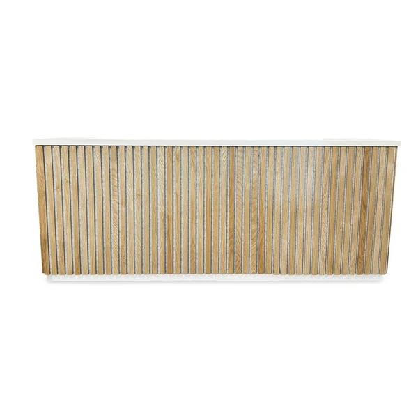 KENTO Reception Desk – Timber Slat Acoustic, 180cm & 240cm 10 KENTO Reception Desk – Timber Slat Acoustic, 180cm & 240cm - Image 10