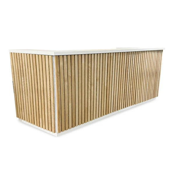 KENTO Reception Desk – Timber Slat Acoustic, 180cm & 240cm 13 KENTO Reception Desk – Timber Slat Acoustic, 180cm & 240cm - Image 13