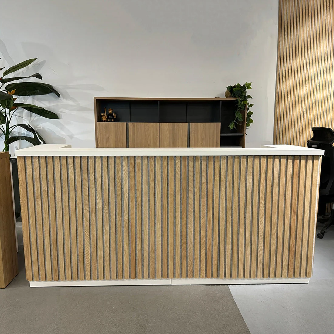 KENTO Reception Desk – Timber Slat Acoustic, 180cm & 240cm 11 KENTO Reception Desk – Timber Slat Acoustic, 180cm & 240cm - Image 11