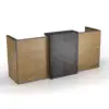 DEWITT Reception Desk 2.4M - Tobacco & Dark Concrete