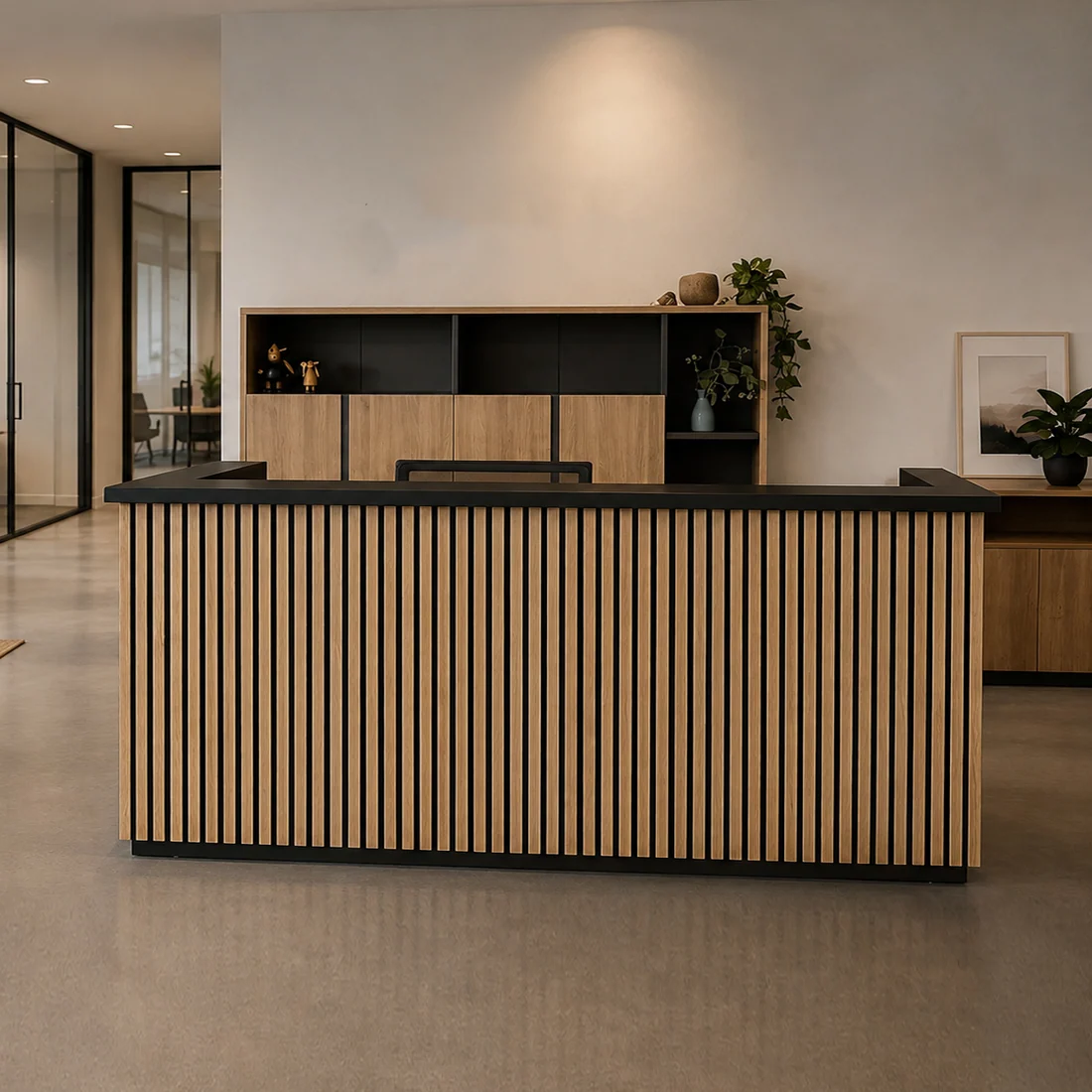 KENTO Reception Desk – Timber Slat Acoustic, 180cm & 240cm 20 KENTO Reception Desk – Timber Slat Acoustic, 180cm & 240cm - Image 20