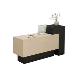 VARENA reception counter desk with raised side cabinet