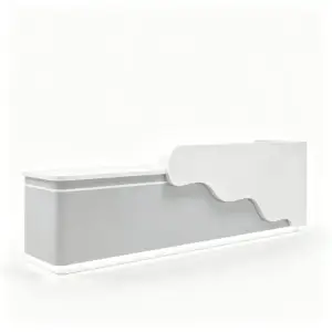 ELVORA white and grey curved reception desk