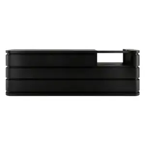 ELVORA black reception counter with raised countertop