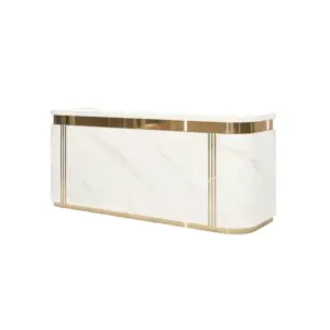 ELVORA curved reception desk with LED lighting