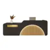 black reception desk