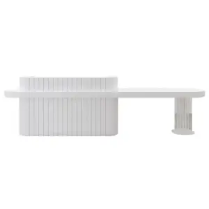 white reception desk