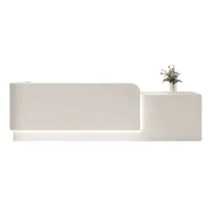 ELVORA reception desk with logo