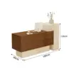 VARENA 120/180cm Small Reception Counter with Raised Side Cabinet - Almond Cream & Walnut - Image 7