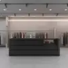 ELVORA 120/180cm Black Reception Counter with Raised Countertop & Storage - Image 2