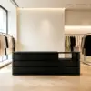 ELVORA 120/180cm Black Reception Counter with Raised Countertop & Storage - Image 4