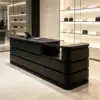 ELVORA 120/180cm Black Reception Counter with Raised Countertop & Storage - Image 5