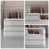 ELVORA 120/180cm Curved Reception Counter with Raised Countertop & Storage – White - Image 3