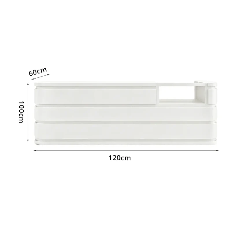 ELVORA 120/180cm Curved Reception Counter with Raised Countertop & Storage – White 8 ELVORA 120/180cm Curved Reception Counter with Raised Countertop & Storage – White - Image 8