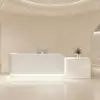 ELVORA Modern Reception Desk with Illuminated Logo - White - Image 2