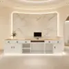 ELVORA Modern Reception Desk with Illuminated Logo - White - Image 5