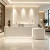 ELVORA Modern Reception Desk with Illuminated Logo - White - Image 4