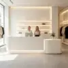 ELVORA Modern Reception Desk with Illuminated Logo - White - Image 3