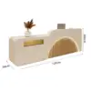 ELVORA Modern Reception Desk with Illuminated Logo - Beige & Natural Wood - Image 7