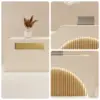 ELVORA Modern Reception Desk with Illuminated Logo - Beige & Natural Wood - Image 6