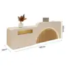 ELVORA Modern Reception Desk with Illuminated Logo - Beige & Natural Wood - Image 8
