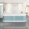 ELVORA Blue and White Reception Desk with LED Lighting, 120/180cm - Image 4