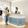 ELVORA Blue and White Reception Desk with LED Lighting, 120/180cm - Image 6