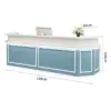 ELVORA Blue and White Reception Desk with LED Lighting, 120/180cm - Image 7