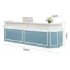 ELVORA Blue and White Reception Desk with LED Lighting, 120/180cm - Image 8