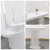 ELVORA 120/180cm White Reception Desk with Fluted Front and Extended Worktop - Image 4