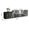 ELVORA Modern Reception Desk with LED-Lit Stone Feature Panel - Silver & Dark Grey - Image 7