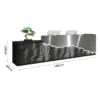 ELVORA Modern Reception Desk with LED-Lit Stone Feature Panel - Silver & Dark Grey - Image 8