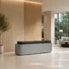 ELVORA Modern Reception Counter with Integrated LED Lighting - Grey & Black - Image 3