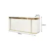 ELVORA 120/180cm Curved Reception Desk with LED Lighting – Jazz White & Gold Trim - Image 8