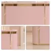 ELVORA 120/180cm Pink Curved Reception Desk with LED Lighting & Lockable Drawer – Pink & Gold Trim - Image 3