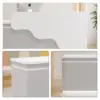 ELVORA 120/180cm Curved Reception Desk with LED Lighting – Gloss White & Grey - Image 2