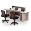 CONELLI Reception Desk 2.4M - Light Walnut - Image 3