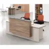 CONELLI Reception Desk 2.4M - Light Walnut - Image 2