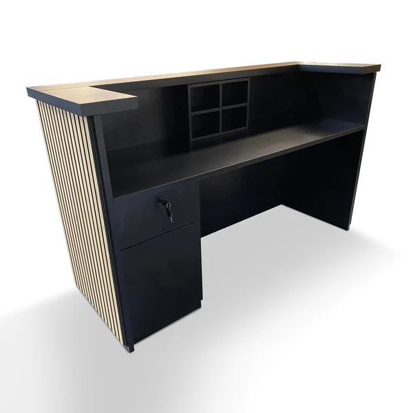 KENTO Reception Desk – Timber Slat Acoustic, 180cm & 240cm 16 KENTO Reception Desk – Timber Slat Acoustic, 180cm & 240cm - Image 16