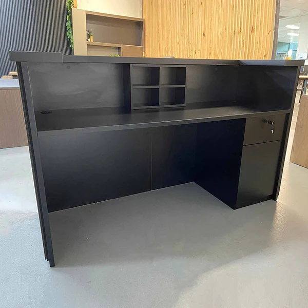 KENTO Reception Desk – Timber Slat Acoustic, 180cm & 240cm 5 KENTO Reception Desk – Timber Slat Acoustic, 180cm & 240cm - Image 5