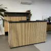 KENTO Reception Desk – Timber Slat Acoustic, 180cm & 240cm - Image 17