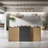 DEWITT Reception Desk 2.4M - Tobacco & Dark Concrete - Image 2
